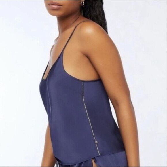 Savage X Fenty Women's Satin Camisole Tank‎ Top Rhinestone Diamonds Sz 1X - Picture 1 of 5